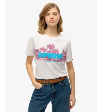 Superdry för kvinnor. W1011710A Outdoor Stripe Relaxed T-shirt vit (XS), Casual, Bomull, Kort ärm