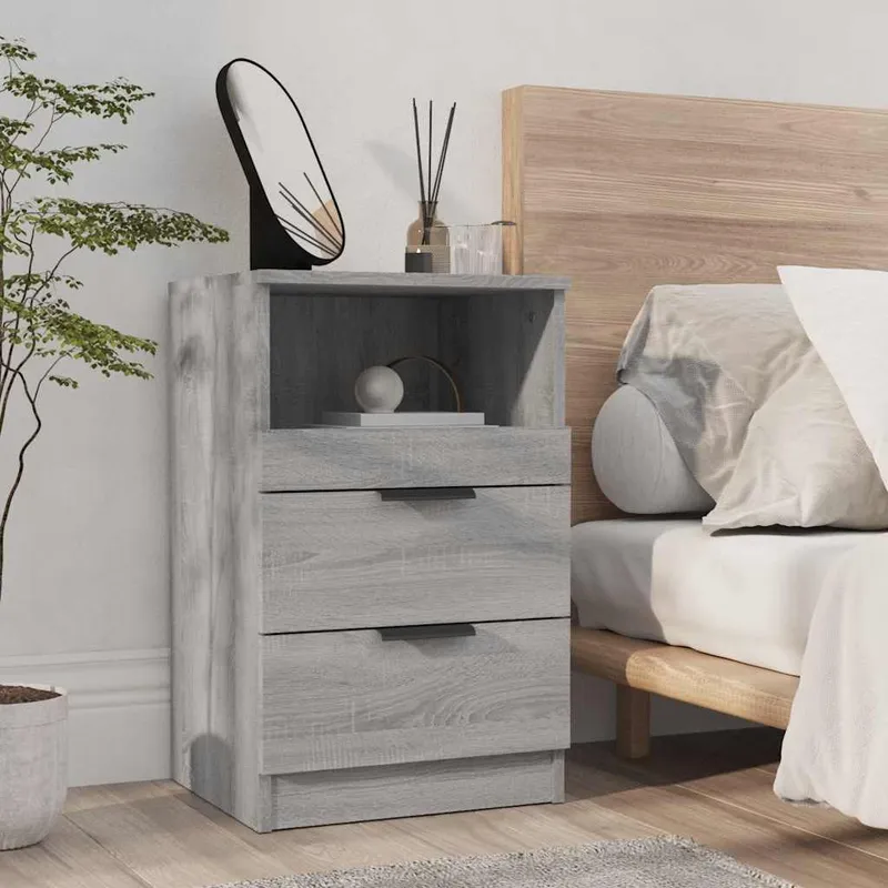 vidaXL Sängskåp Grå Sonoma Standard Engineered wood