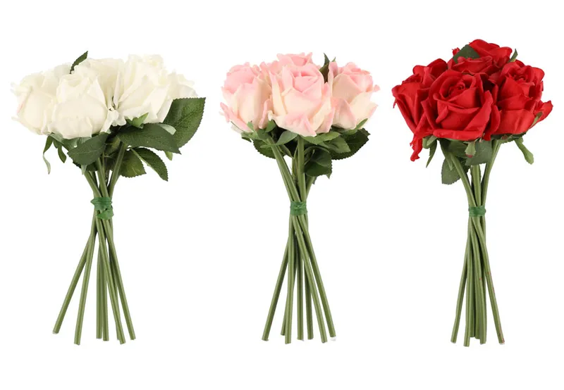Konstgjord växt – Rosbukett 29 cm – Rosa