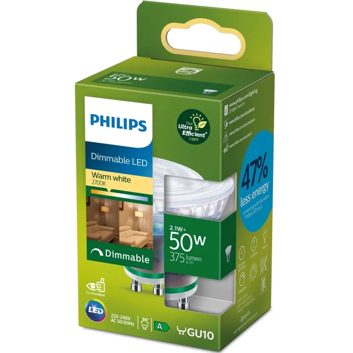 Philips LED-glödlampa Classic PAR16 2.1W/827 (50W) 36° Dimmable GU10