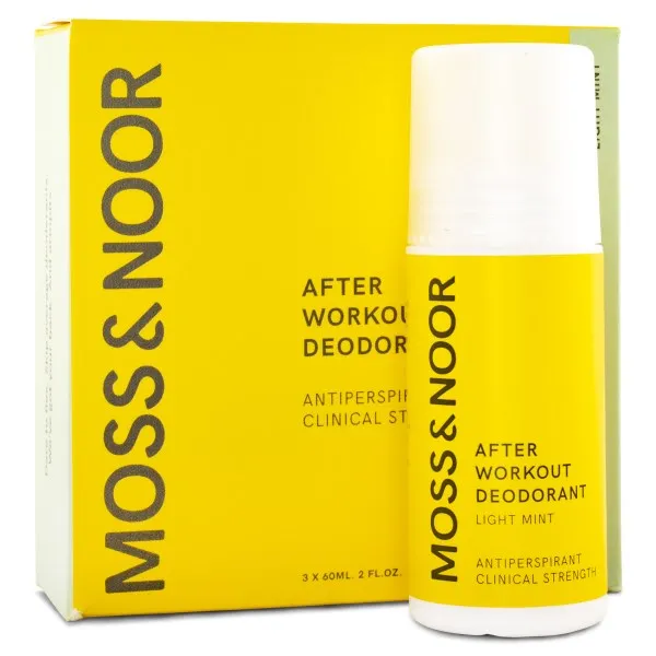 Moss & Noor After Workout Deodorant Light Mint 3 pack - 180 ml