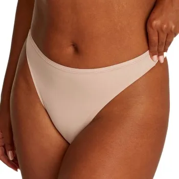 Calvin Klein Trosor Perfectly Fit Basic Thong Beige X-Large Dam