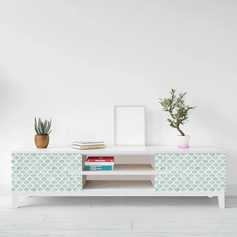 Dekorplast – Boho konst / Grön / Skala och sticka