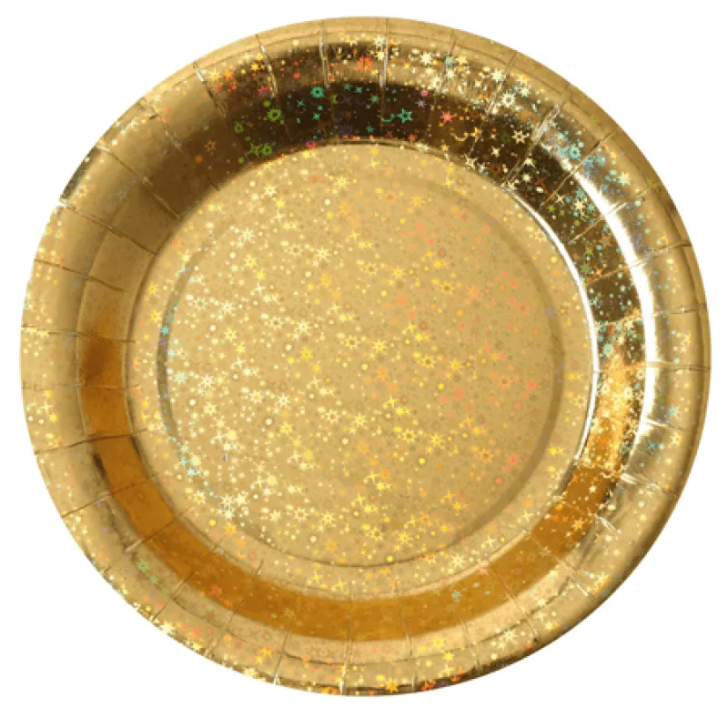 Tallrikar gnistrande guld , 10-pack