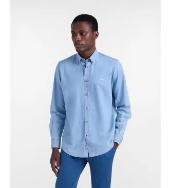 Harmont & Blaine för män. CRQ001013161M Blå denimskjorta med normal passform (XL), Casual, Bomull, Lång ärm