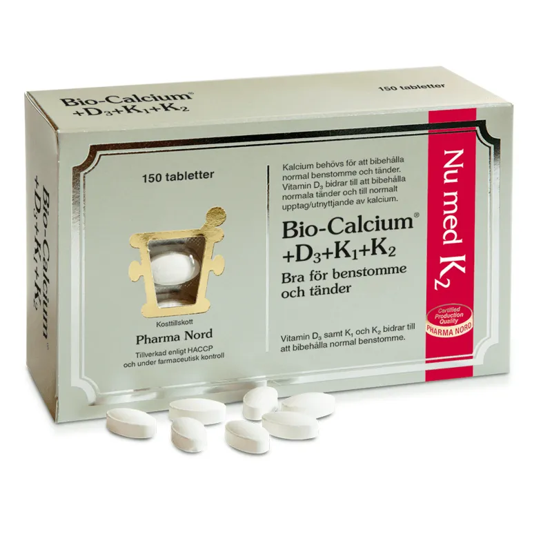 Pharma Nord Bio-Calcium+D3+K1+K2 150 tabletter