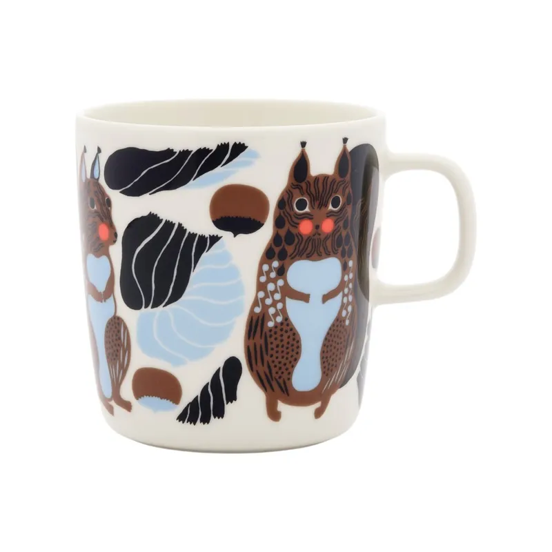 Marimekko Kurre mugg 40 cl White-brown-black-light blue