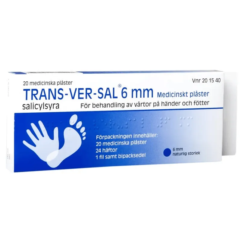 Trans-Ver-Sal Medicinska Plåster 6 mm 15 % 20 st