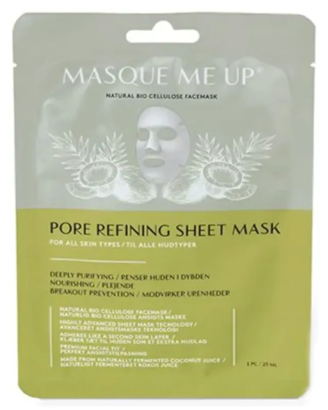 Masque Me Up Natural Bio Cellulose Facemask – Pore Refining Sheet Mask 25 ml