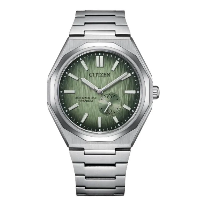 CITIZEN Mekaniskt Armbandsur Serie 100 Meter Vattentät Automatisk Titanrem 40,5 mm Unisex Grön Urtavla NK5020-58X blå