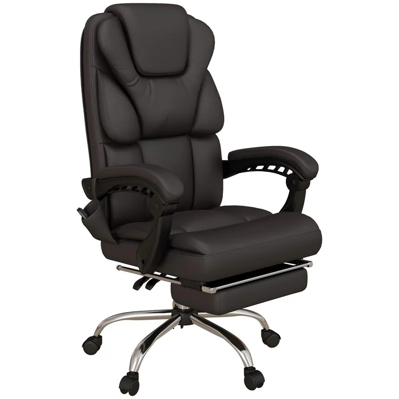 Ergonomisk brun kontorsstol med massagefunktion