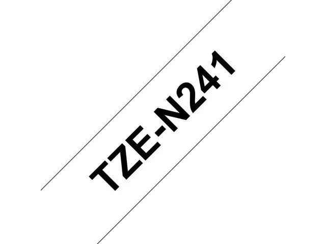 Tape BROTHER TZEN241 18mm svart på vit