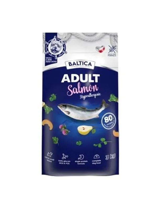 BALTICA Excellent Hypoallergenic Adult Små raser Lax - torrt hundfoder - 3kg