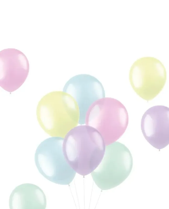 Ballonger Transparent pastell mix 33 cm 50-pack