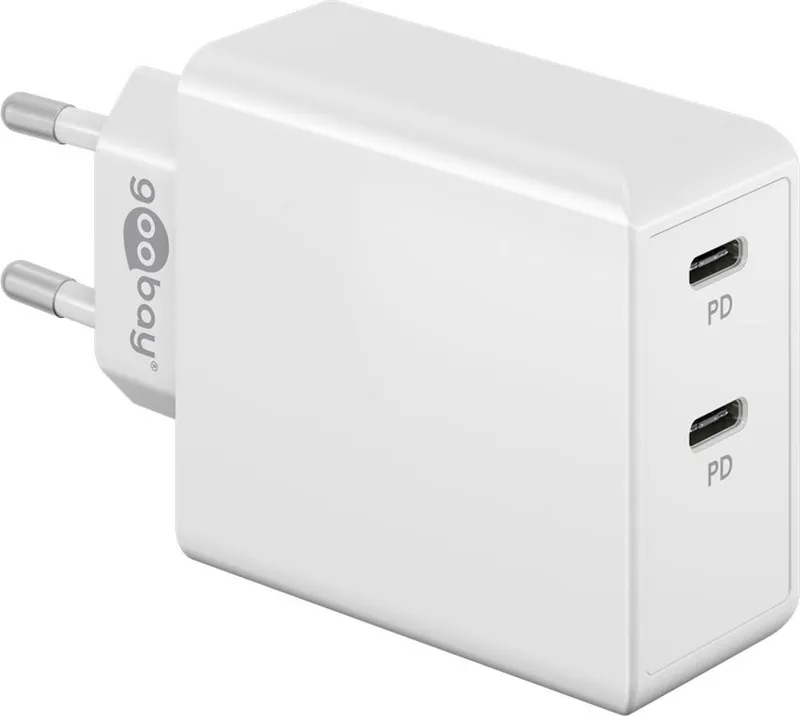 USB-C PD Dual Fast Charger (2x18W) white