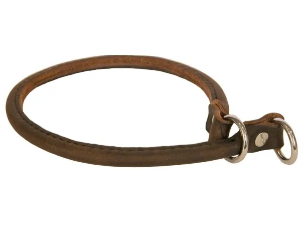 Rundsytt Dressyrhalsband Brun 60cm