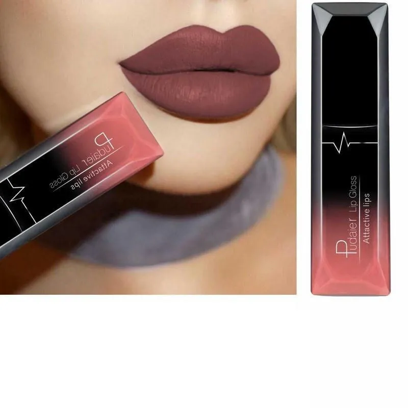 Långvarig flytande läppstift Matt läppglans Kvinnor Sexig skönhet Makeup Kosmetik (#1610)