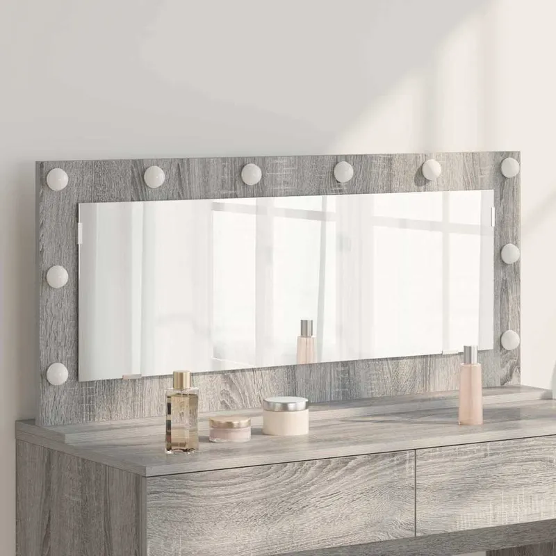 vidaXL Smink Spegel Grå Sonoma 100 x 45 x 18 cm Rektangulär