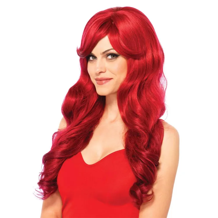 Leg Avenue Long Wavy Wig Red Peruk