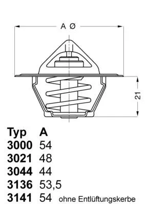 Termostat, kylvätska WAHLER 3000.83
