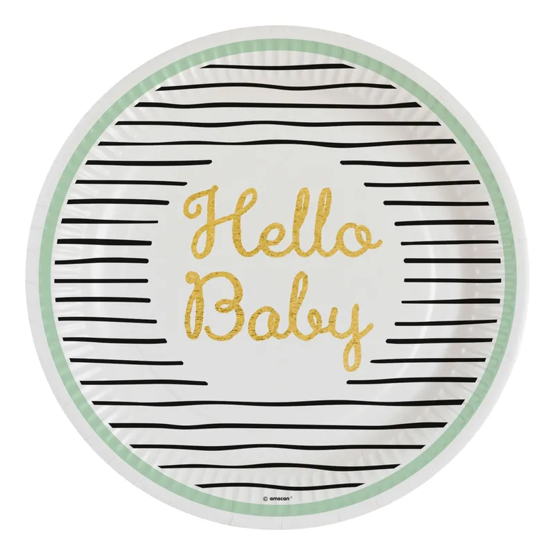 Papperstallrikar Hello Baby - 8-pack