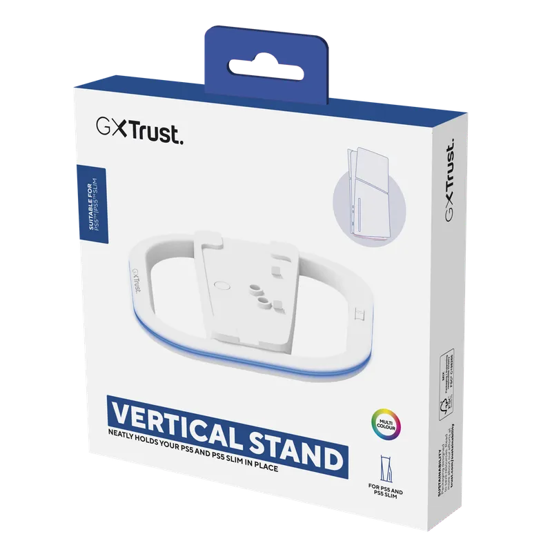 Trust vertikal stativ till PlayStation 5 GXT 229 LED vit