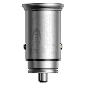 Snabb Billaddare för USB/USB Typ-C 30W - Silver