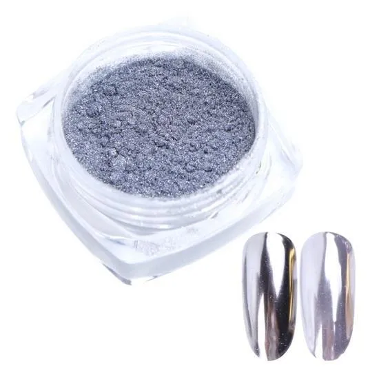 0,5g Nail Mirror Glitter Pulver Gel Polish Rub Dust Shiny Gold Silver Fin Chrome Flakes Pigment DIY Tillbehör Dekor