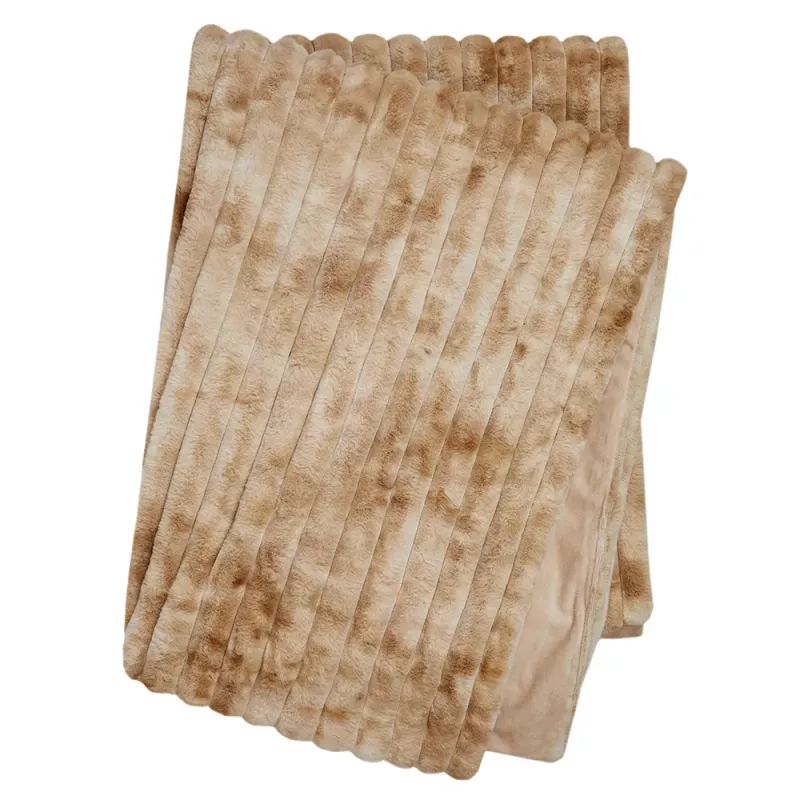 Skinnwille, Stripy pläd 120×180 cm Toffee