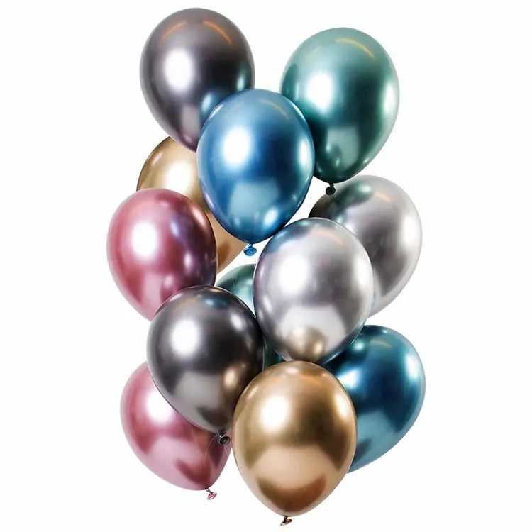 Ballonger Spegeleffekt mix 33 cm 12-pack