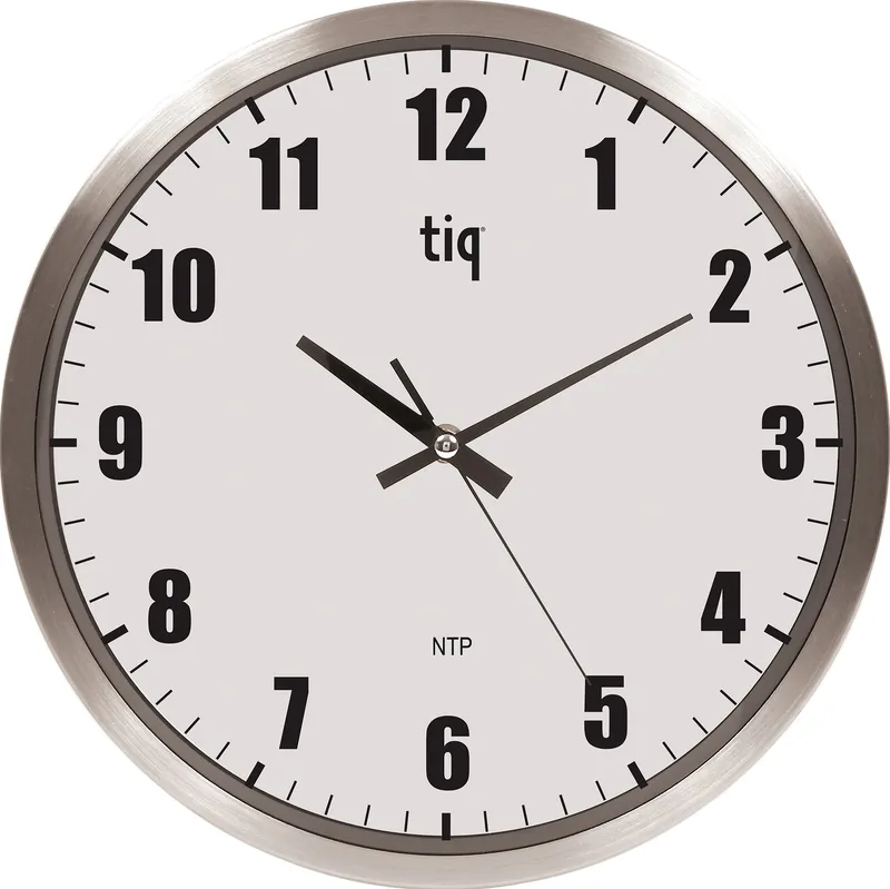 Tiq F6664ANTP Väggur 5 V, aluminium 300 mm