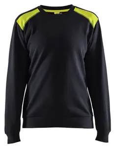 SWEATSHIRT 3408 1158 DAM SVART/VARSELGUL M | Beijerbygg Byggmaterial