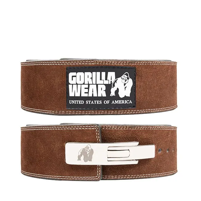 4 Inch Powerlifting Lever Belt, brown, large/xlarge