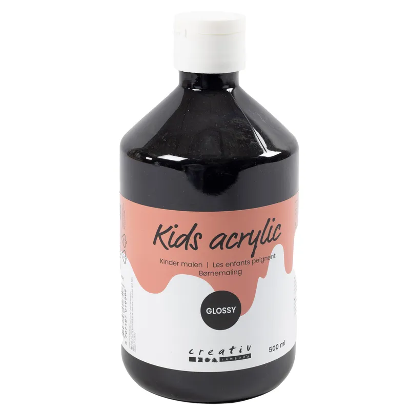 Akrylfärg blank 500 ml svart