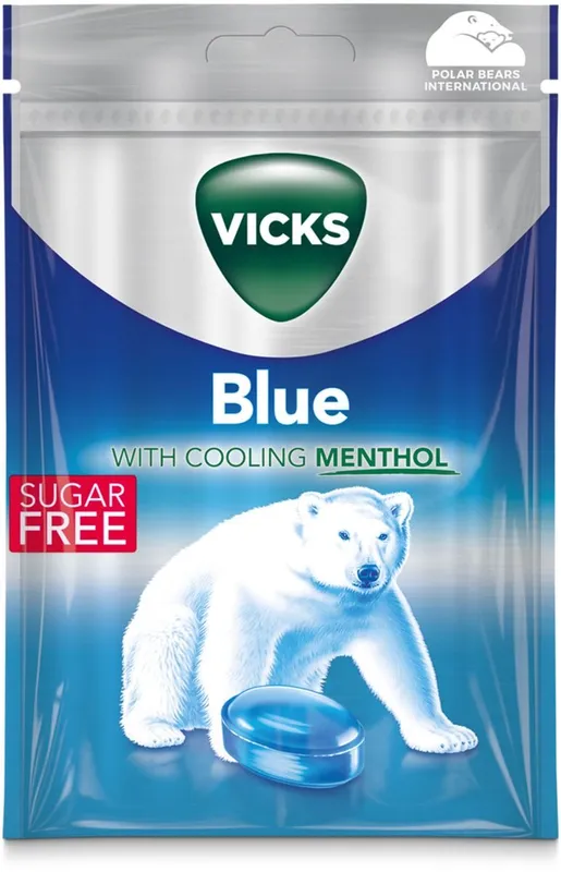 Vicks Blue with cooling menthol Sockerfri 72 g
