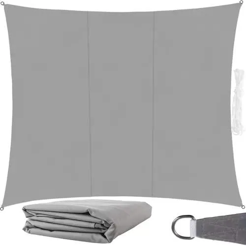 Grått Justerbart Vattentätt Solsegel 3x4m UV-skydd