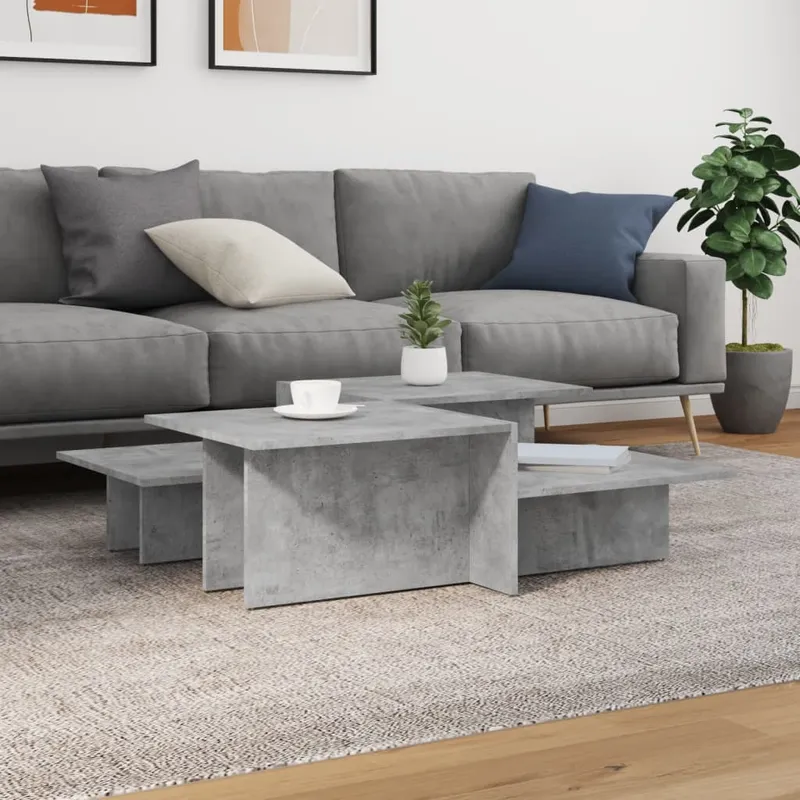 vidaXL Soffbord 2 delar betonggrå konstruerat trä