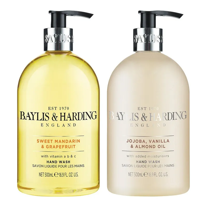 Baylis & Harding Hand Wash Set Sweet Mandarin & Grapefruit and Jojoba, Vanilla & Almond Oil – 1000 ml