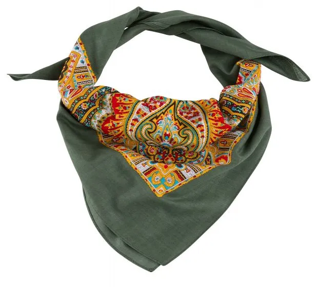 SNUSNÄSDUK PAISLEY GRÖN scarf bomull, 70 X 70 cm