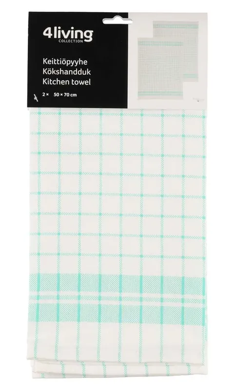 Kökshandduk Sommar 50×70 cm 2-pack – Turkos