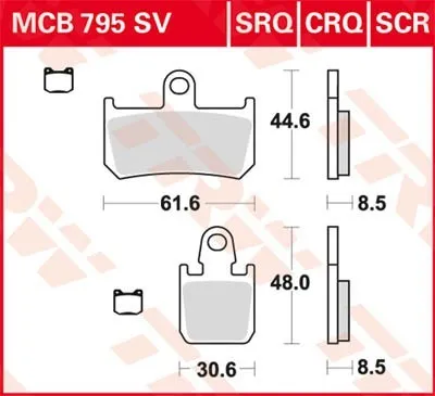 Bromsbelägg TRW MCB795SV
