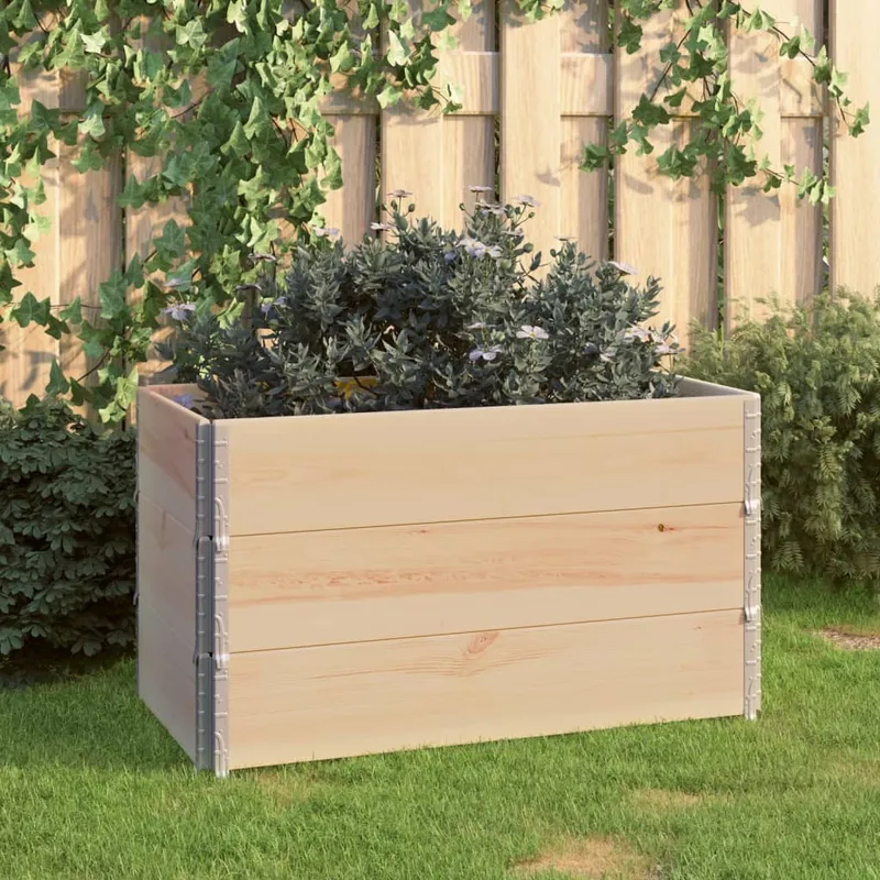 vidaXL Upphöjd odlingsbädd 3 st 50×100 cm massiv furu