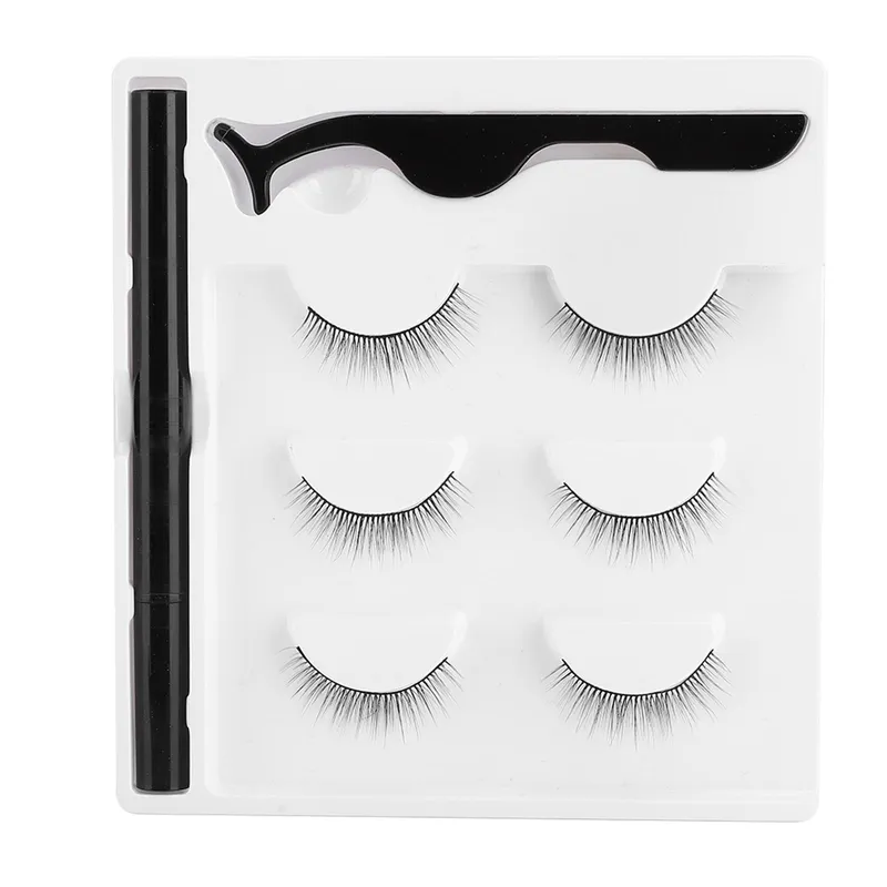 3 par lösögonfransar Magnetisk Eyeliner Pen Pincett Set Ögonfransar Makeup Set