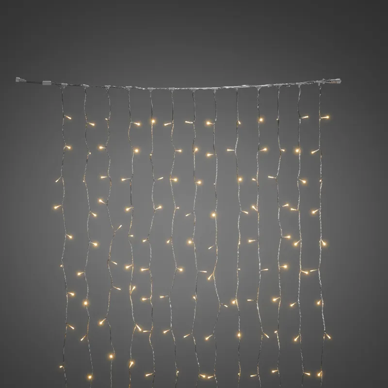 Konstsmide 4825-803 Ljusslinga gardin, 208 amber LED Transparent kabel