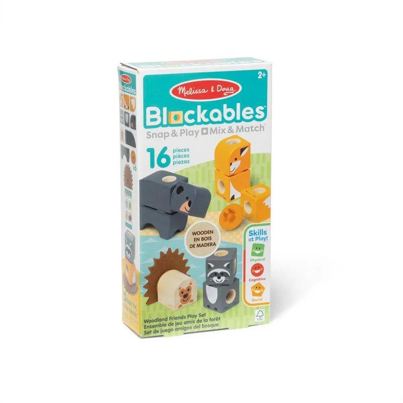 Melissa & Doug Blockables Byggset Skogsdjur 16 Delar
