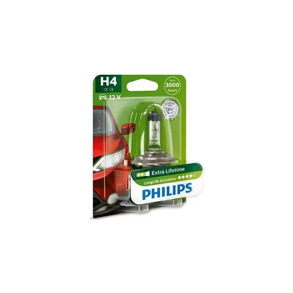 PHILIPS Halogenlampa PHILIPS LongLife EcoVision H4 P4 – P1803522 – bmw, honda, kymco, triumph, suzuki, kawasaki, husqvarna, ducati, buell, vespa, har
