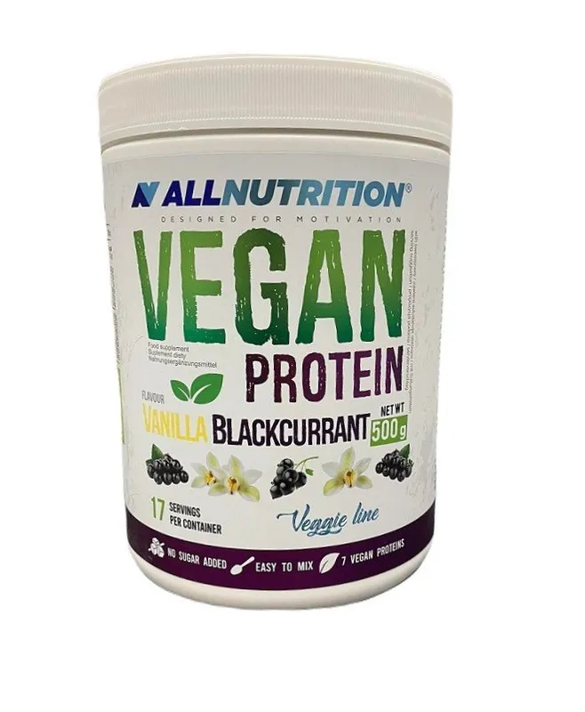 Allnutrition – Veganskt Protein, Vanilj Svartvinbär – 500g