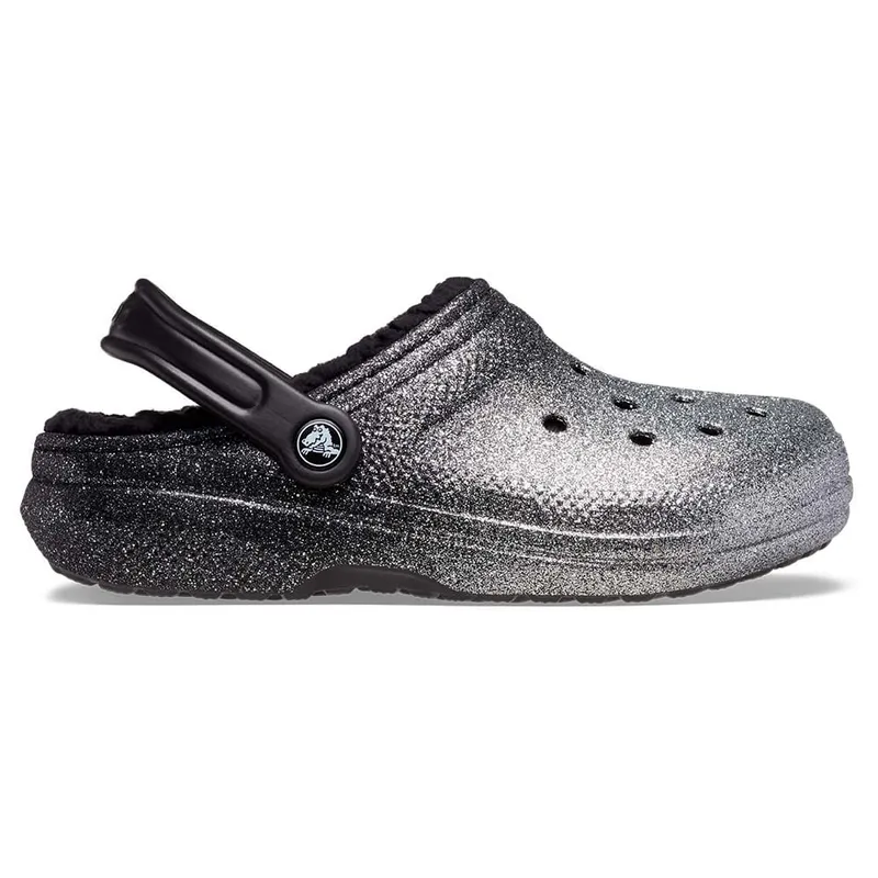Crocs Classic Glitter-Lined Clog (unisex) – 41-42, Black/Silver