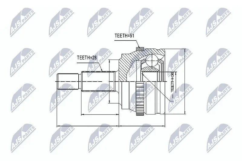 Ledsats, drivaxel NTY NPZ-RE-013