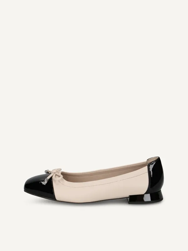 CAPRICE Ballerina, metallic, made of Leather with Trapeze heel, Size 38 (#8207)
